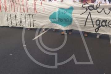 Telde se dejó ver en la protesta contra el macromuelle de Agaete (Foto TA)